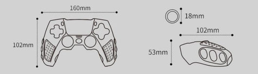 White silicone protective sleeve for PS5 controller with black textured grips and joystick caps, shown with packaging. - Image 13