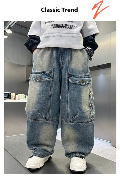 Pantalones Cargo Sueltos para Niños - Jeans Versátiles y Cómodos - Image 10