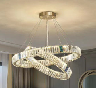 Lámpara de Cristal Postmoderna para Sala de Estar - Araña Redonda Acero Inoxidable Lujo - Image 10