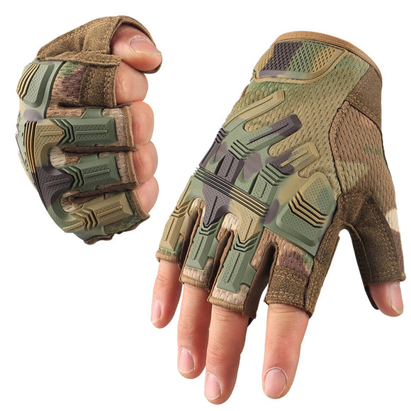 Guantes Tácticos Deportivos Mitad Dedo - Agarre Antideslizante para Montaña y Fitness