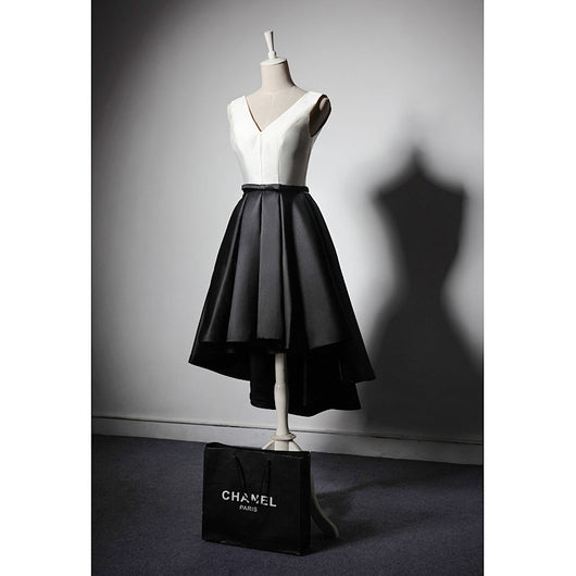 Vestido de Satén Asimétrico para Eventos - Falda Corta Adelante, Larga Atrás - Image 9