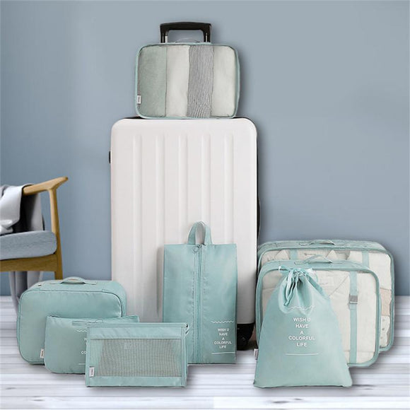 Set de 8 Organizadores de Viaje - Cubos Empacadores para Ropa, Zapatos y Accesorios