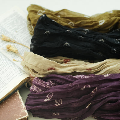 Pañoleta de Algodón y Lino con Estampado Cashew para Mujer - Image 15