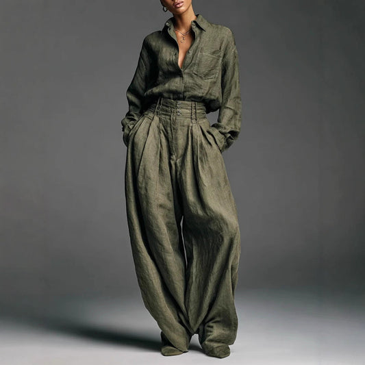 Conjunto Cardigan y Pantalón Dos Piezas Manga Larga Unisex