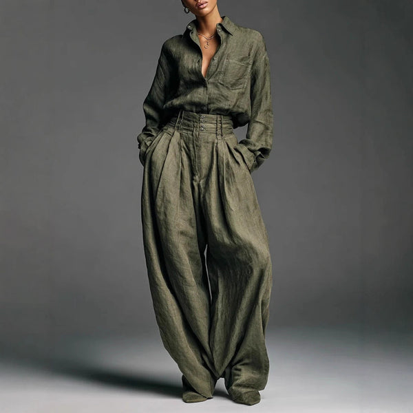 Conjunto Cardigan y Pantalón Dos Piezas Manga Larga Unisex