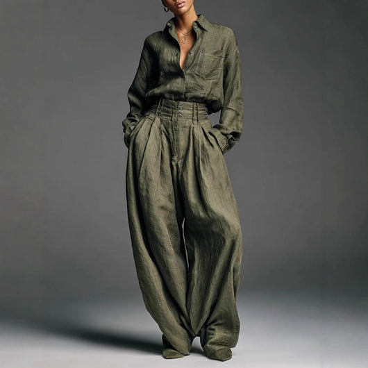 Conjunto Cardigan y Pantalón Dos Piezas Manga Larga Unisex