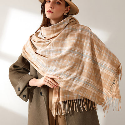 Bufanda Cálida de Cuadros con Borlas - Accesorio Elegante y Versátil - Image 9