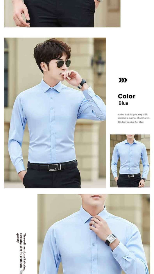 Camisa Blanca de Manga Larga Estilo Coreano para Hombre - Image 16