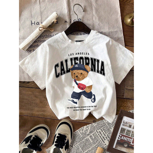 Playera Infantil Estampado Osito Casual de Manga Corta - Image 5