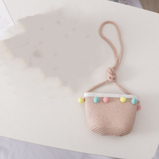 Conjunto de Bolsa y Sombrero de Paja Infantil de Color Sólido - Image 13