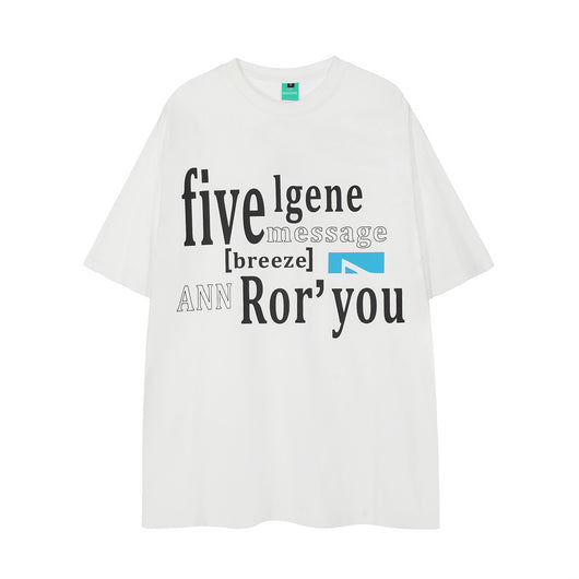 Camiseta Manga Corta Estilo Urbano con Letras en Inglés para Hombre - Image 5