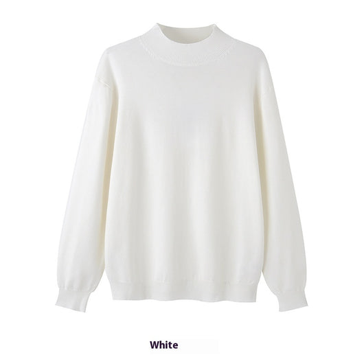 Suéter Mock Neck de Manga Larga Holgado para Hombre - Camiseta Base Casual - Image 7