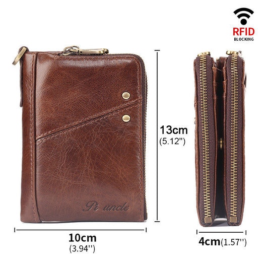 Billetera Corta de Cuero con Cierre para Hombre - Image 9