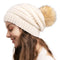 Gorro de Lana Estilo Europeo y Americano con Pompón para Mujer