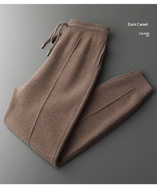 Pantalones de Lana Tejidos con Puño Cálido para Hombre - Casual Ejecutivo Primavera Otoño - Image 17