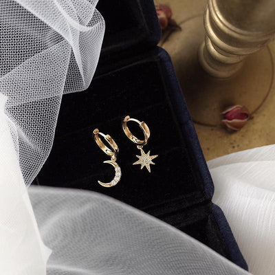 Aretes Estrella Luna Diamante - Diseño Versátil y Personalizado - Image 6