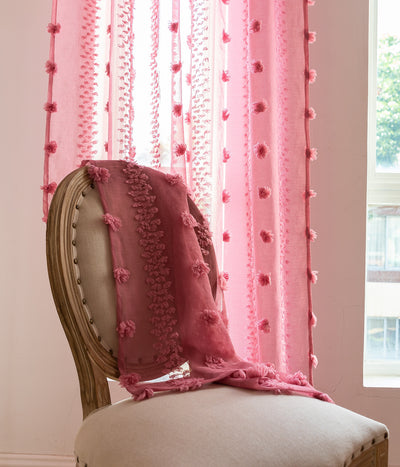 Cortinas Bohemias Texturizadas con Bordado Floral - Image 28