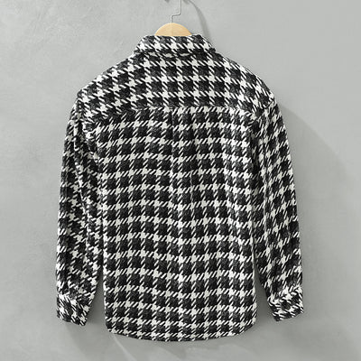 Camisa Cuadros Suelta Japonesa de Manga Larga para Hombre - Image 2