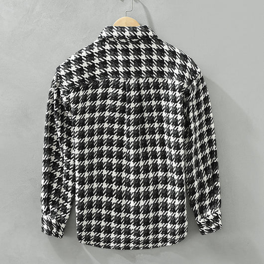 Camisa Cuadros Suelta Japonesa de Manga Larga para Hombre - Image 2