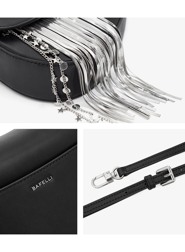 Bolso Bandolera con Diseño Exclusivo y Borlas de Moda