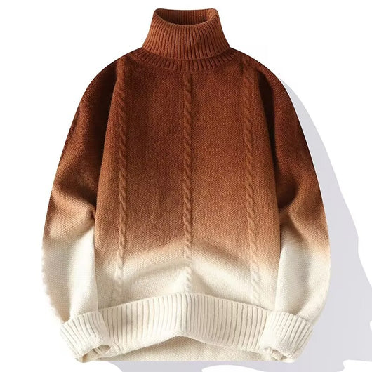 Suéter Tejido Cuello Alto con Degradado de Color para Hombre - Image 3