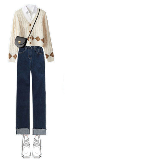 Conjunto de 3 Piezas: Cardigan Tejido + Jeans Reductores - Image 6