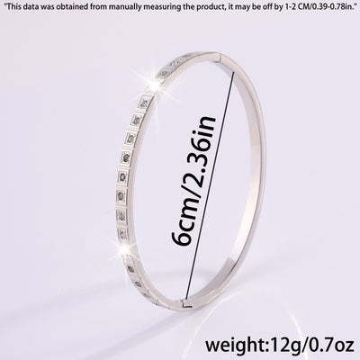 Pulsera de Diamantes Cuadrados en Acero Inoxidable Europeo y Americano - Image 9