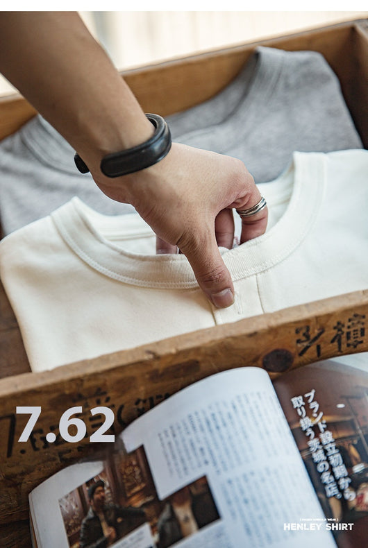 Camiseta Manga Larga Estilo Retro Americano Pesada para Trabajo - Image 10