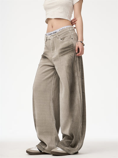Pantalón Pana Ancho Casual de Pierna Recta - Image 13