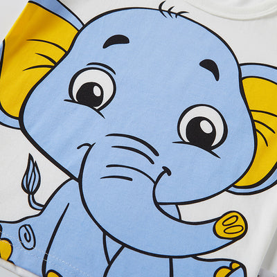 Playera Infantil Manga Corta con Estampado de Elefante Cartoon - Image 4