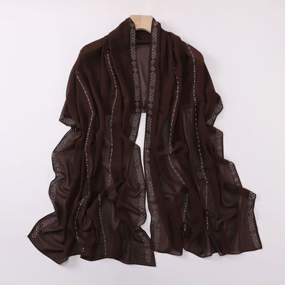 Pañuelo de Gasa de Perlas para Mujer - Elegancia Moderna - Image 14