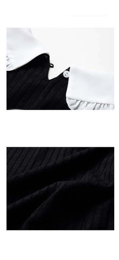 Vestido Camiseta Tejida con Cuello Muñeca Ajustado para Mujer - Image 12