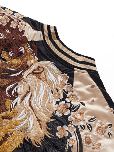 Chaqueta Béisbol Pareja León Rey Bordado Reforzado - Image 10