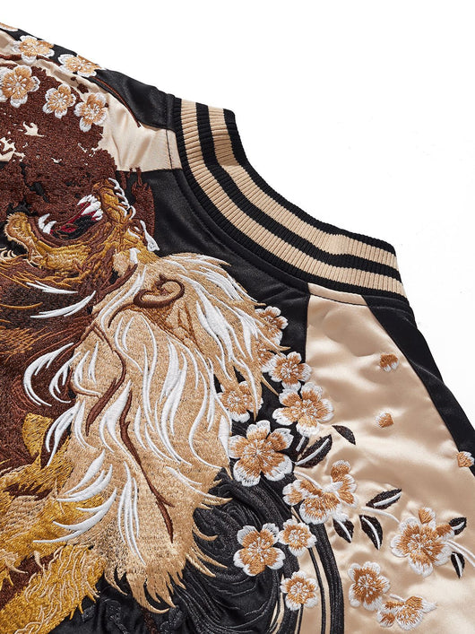 Chaqueta Béisbol Pareja León Rey Bordado Reforzado - Image 10