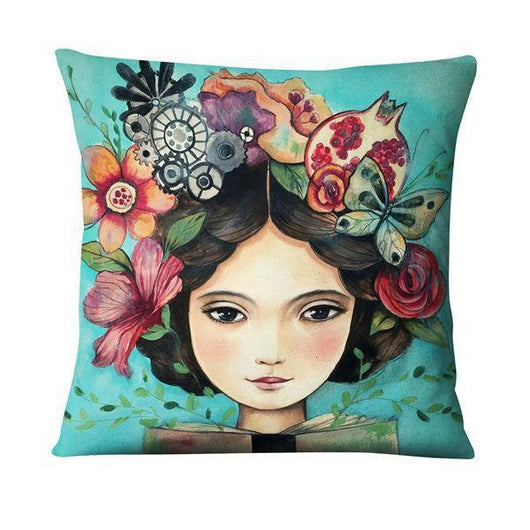 Funda de Almohada de Lino con Diseño Pintado Diario - Image 4