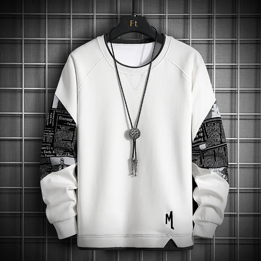 Suéter Holgado Cuello Redondo con Bloques de Color para Hombre - Image 8