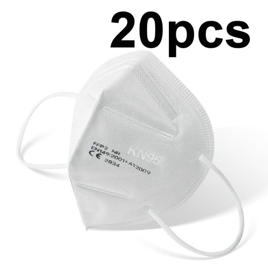 White FFP2 NR KN95 dust-proof face mask with ear loops, indicating a quantity of 200 pieces. - Image 12