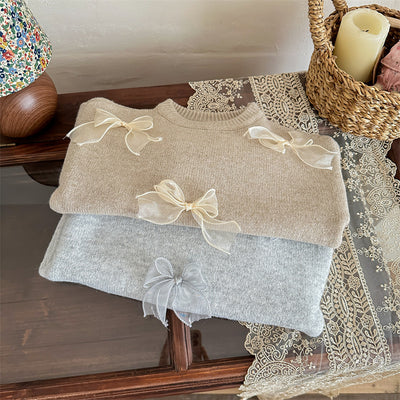 Suéter Infantil con Moño - Tejido Elegante para Niñas - Image 11