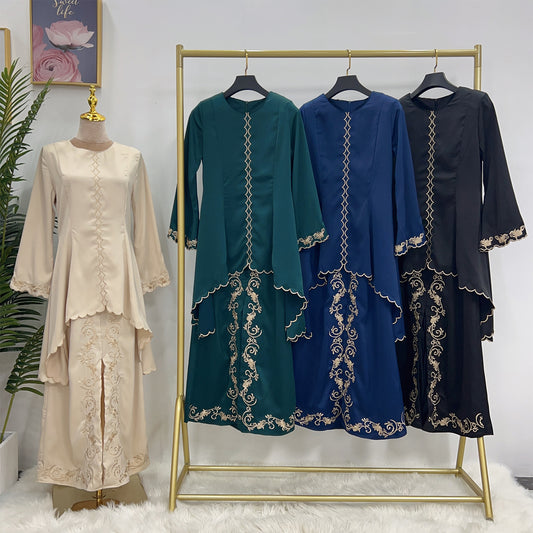 Traje de Gala Bordado Oriente Medio Elegante