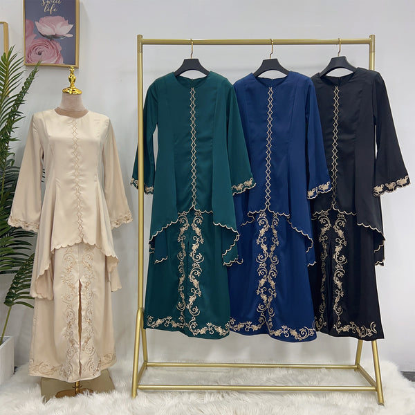 Traje de Gala Bordado Oriente Medio Elegante