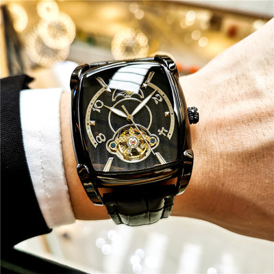 Reloj Mecánico Automático Hombre Esfera Grande Cuadrada - Image 4