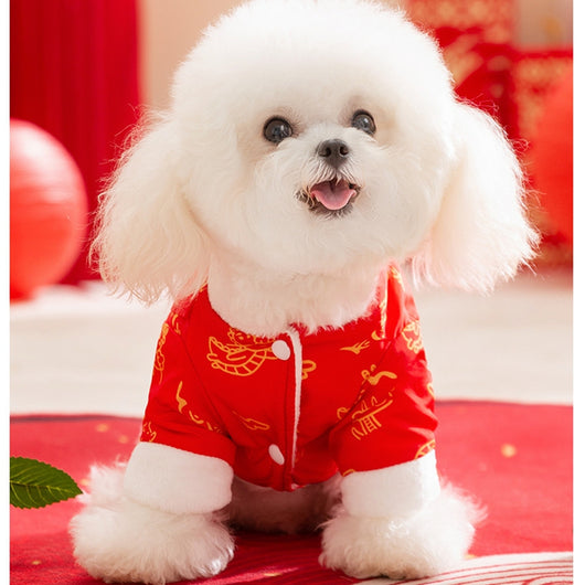 Abrigo Festivo Año Nuevo para Mascotas - Chaqueta Térmica Tang para Perros y Gatos - Image 27