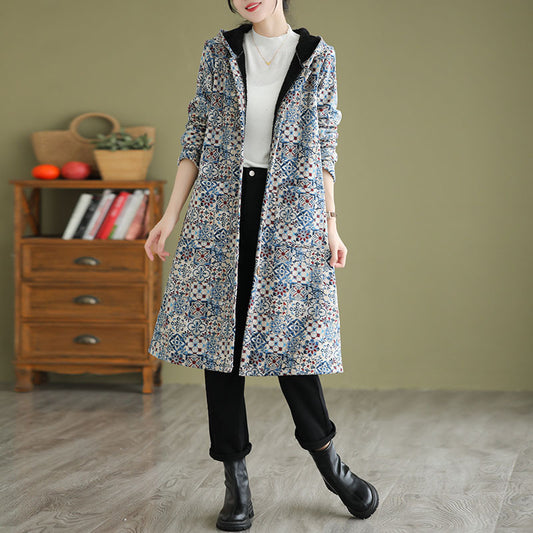 Chaqueta Acolchada Étnica con Capucha y Forro Polar Grueso - Image 2