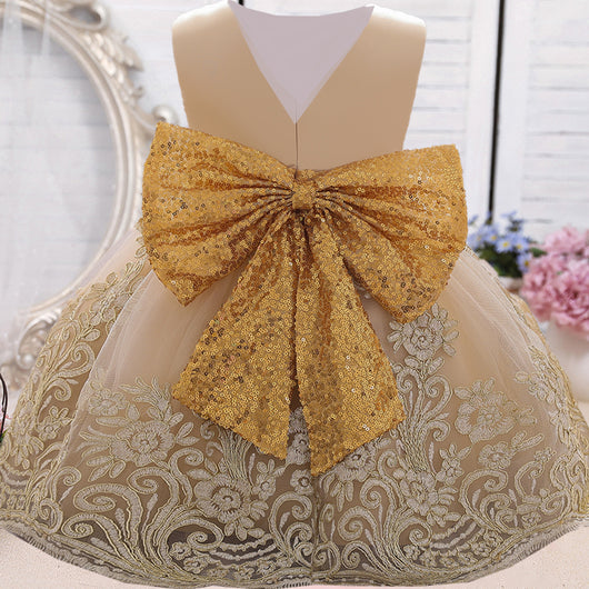Vestido de Princesa para Niña de Un Año - Diseño Europeo Estampado Elegante - Image 6