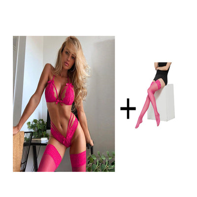 Conjunto de Lencería Sexy con Moño de Encaje - Image 9