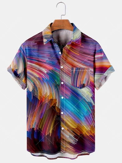 Camisa Casual Talla Grande Hombre Verano con Estampado Digital 3D Manga Corta - Image 22
