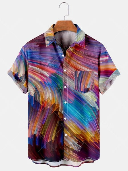 Camisa Casual Talla Grande Hombre Verano con Estampado Digital 3D Manga Corta - Image 22