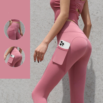 Pantalones Deportivos Cintura Alta con Efecto Realce en Cadera Melocotón - Image 8