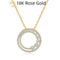 18K Dorado Rose Dorado Diamond Necklace Round 18K Rose Dorado