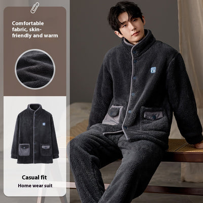 Pijama Talla Grande para Hombre de Manga Larga Cálido y Cómodo - Image 3